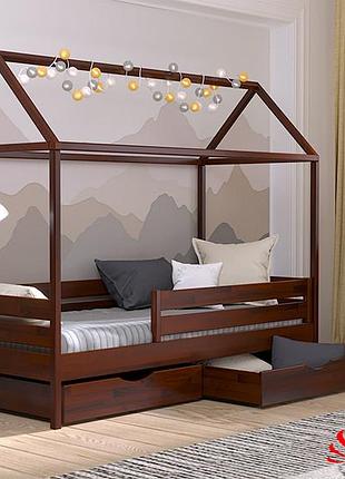 Детская деревянная кровать домик амми из бука