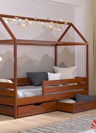 Детская деревянная кровать домик амми из бука