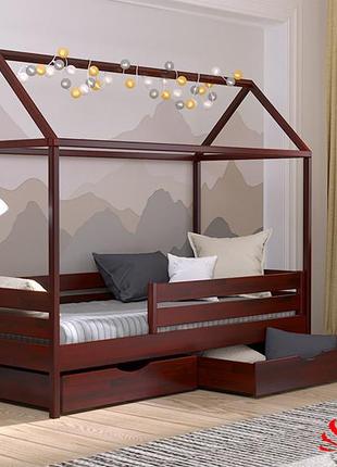 Дитяче дерев'яне ліжко будиночок аммі з бука6 фото