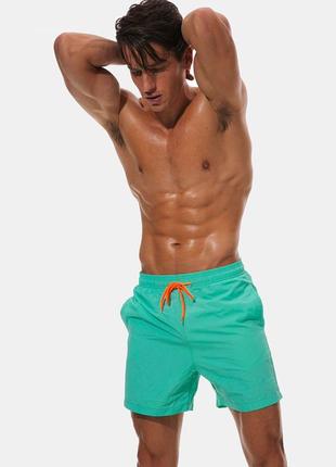 Чоловічі плавальні шорти escatch (шорти для плавання/плавки), колір світло-зелений2 фото