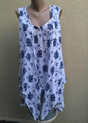 Многослойная блуза,эмитация двойки(майка-кардиган)вискоза,большой размер,lzabel london