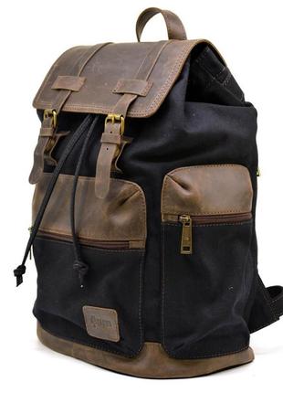 Городской рюкзак rac-0010-4lx из канваса и натуральной кожи