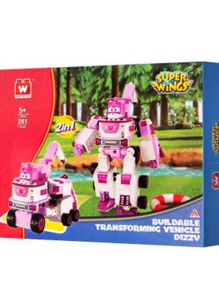Super wings small blocks 2-in-1 buildable transforming vehicle dizzy, ді (eu385006)