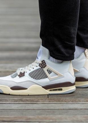 Кроссовки nike air jordan 4 retro ma maniere beige brown2 фото