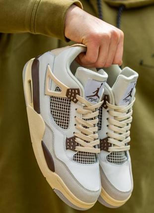 Кроссовки nike air jordan 4 retro ma maniere beige brown1 фото