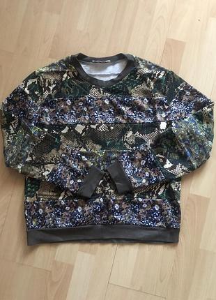 Стильный свитшот комбинированный принт бренд msgm