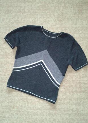 38-40р. шерстяная серая кофта-футболка