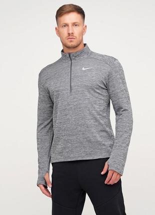 Спортивная кофта, лонгслив nike running mens racer 1/2 zip long sleeve grey s21