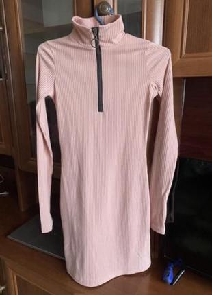 Платье, сукня в рубчик , ніжно рожевий колір