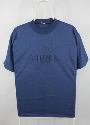 Стильная винтажная футболка chanel bootleg embroidery logo t-shirt