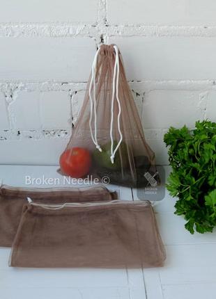 Эко мешочки 5шт, набор эко мешочков для покупок, фруктовки, мішечки, торбинки zero weste9 фото