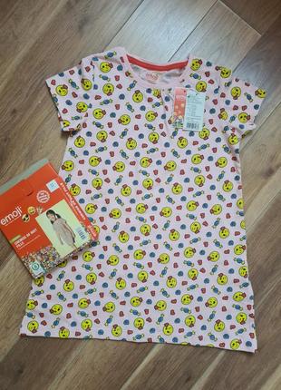 Lupilu emoji трикотажна сукня піжама 110/116 р трикотажное платье пижама на девочку ночнушка
