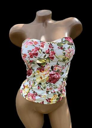 Топ бюстье в цветочный принт