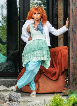 Сальвары шаровары штаны со складками в этно индийском бохо стиле брюки атласные сатиновые летние3 фото