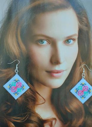 Сережки з вишивкою "індивідуальність"