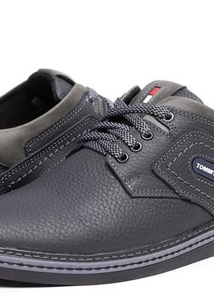 Спортивные кожаные туфли tommy hilfiger sheriff black-grey9 фото