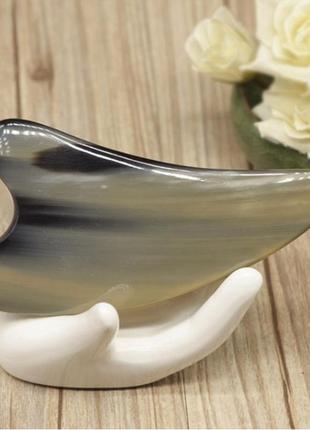 Масажер з рогу гуа ша "лист світлий"