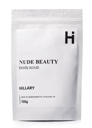 Скраб для тіла парфумований hillary nude beauty body scrub, 100 г1 фото