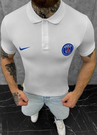 Футболка поло nike psg white