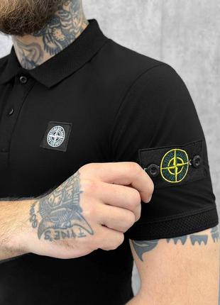 Футболка поло stone island black3 фото