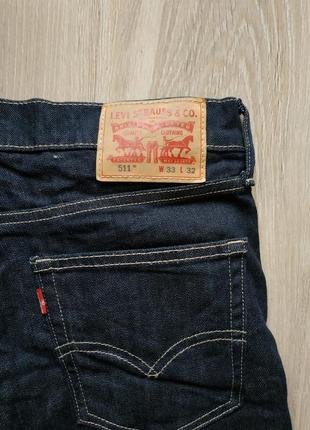 Джинсы levi's 511 1% elastan размер 32/32, состояние идеальное6 фото