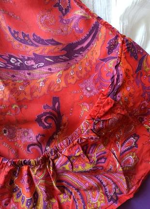 🖤 •~ просто невероятный топ на завязках красного цвета °~•  🖤  s блуза цветочный принт рисунок бандана5 фото