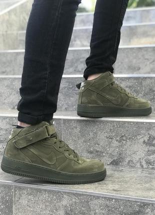 Мужские осенние\весенние\демисезонные кроссовки найк nike air force olive.