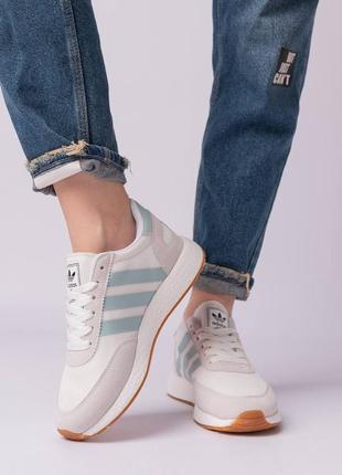 Adidas iniki light grey white, кроссовки женские адидас, кросівки жіночі адідас9 фото