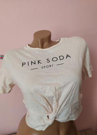 Котоновый пудровый топ pink soda sport