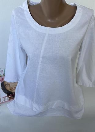 Стильная белая рубашка лён 55%