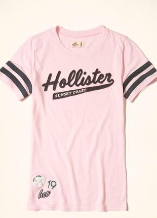 Нежно-розовая футболка hollister1 фото