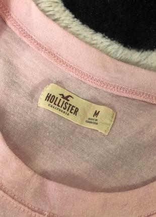 Нежно-розовая футболка hollister2 фото