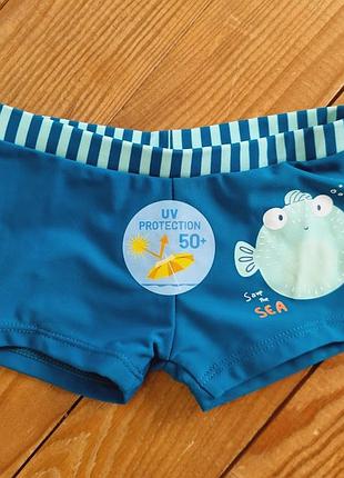 Плавки-боксери для хлопчика, зріст 80 (12-18 міс.), колір морський