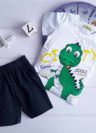 Летний костюм динозавр (футболка и шорты)2 фото