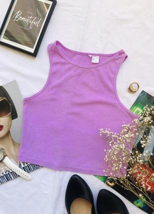 Світло фіолетовий топ майка h&m  в рубчик