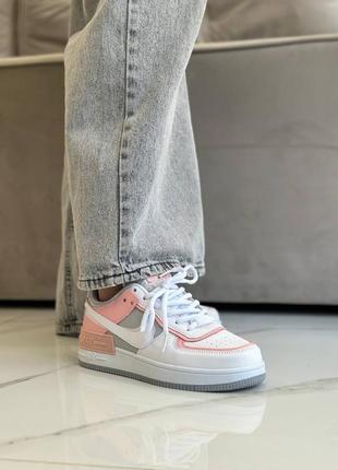 Nike air force 1 shadow pink grey2 фото