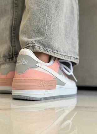 Nike air force 1 shadow pink grey7 фото