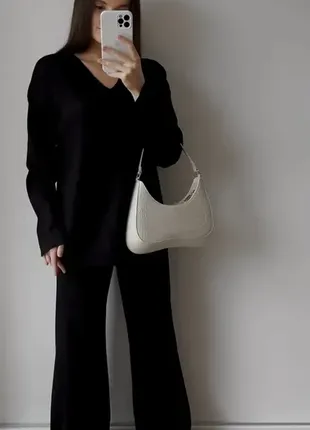 Костюм женский трикотажный базовый черный цвет. трехотажный костюм.1 фото