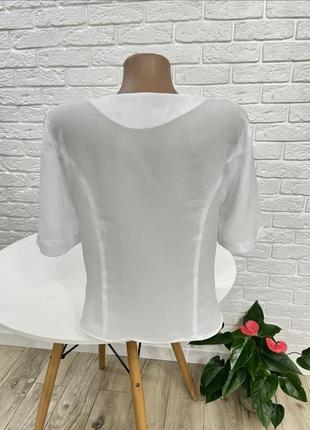Нарядная белая блузка короткий рукав р 46-483 фото