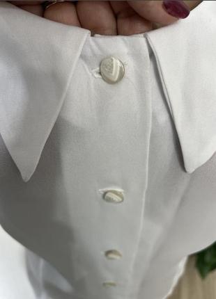 Нарядная белая блузка короткий рукав р 46-486 фото