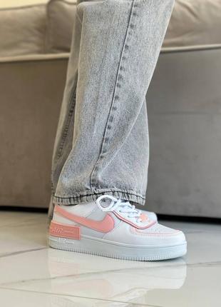 Nike air force 1 shadow pink white1 фото