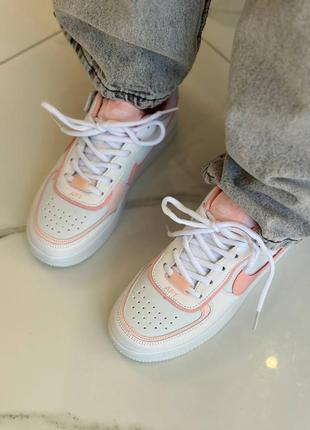 Nike air force 1 shadow pink white10 фото