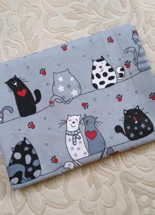 Пододеяльник хорошего качества, из плотной бязи "влюбленные коты", все размеры! пошив!
