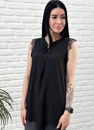 Летняя блузка с кружевом "diana", 42, 44, 46, 48 р,