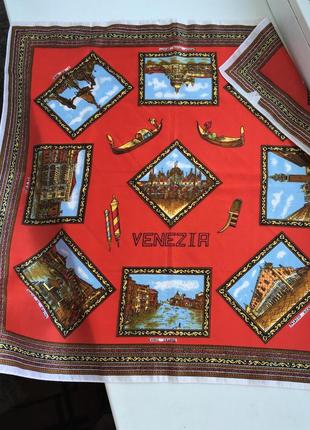 Італійський натуральний хустку венеція шарф venezia косинка ацетатний шовк1 фото