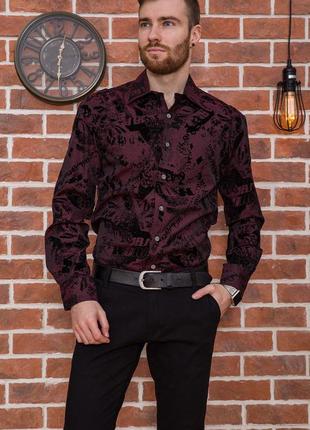 Рубашка мужская бордовая 143871l gl_55