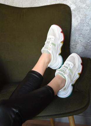 Кросівки жіночі білого кольору на шнурівці 152888l gl_55