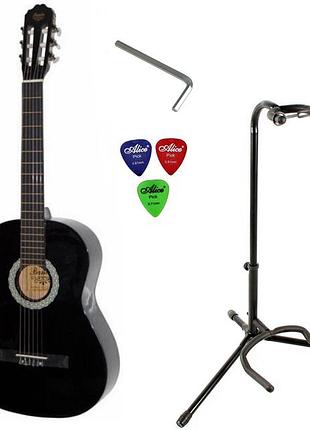 Набор гитара классическая bandes cg-821 bk 3/4 + стойка + медиаторы