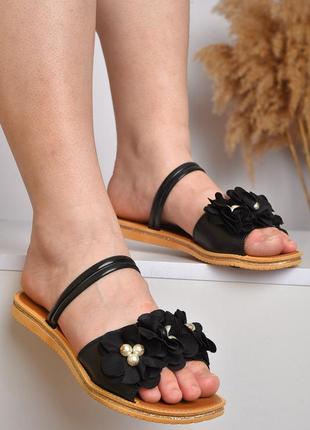 Шлепки женские силиконовые черного цвета 156285l gl_55