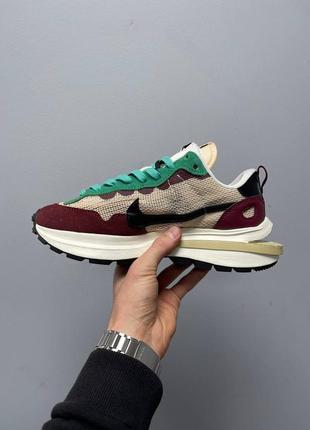 Sacai x nike vaporwaffle чоловічі круті кросівки в сітку кольорові демісезон мужские модные кроссовки найк в сетку топовая модель7 фото